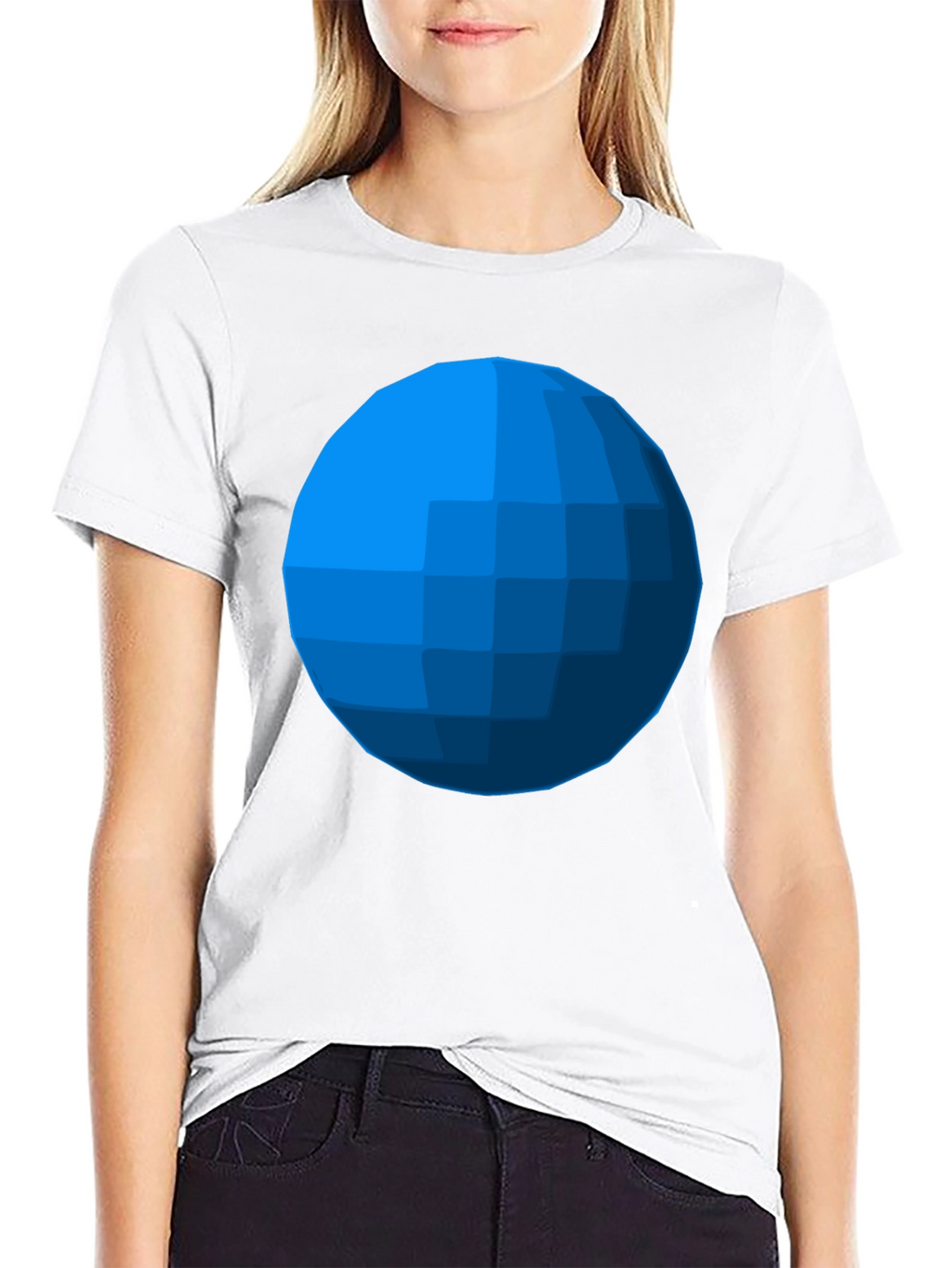 Geometric Blue Sphere T-Shirt - Modern Graphic Tee