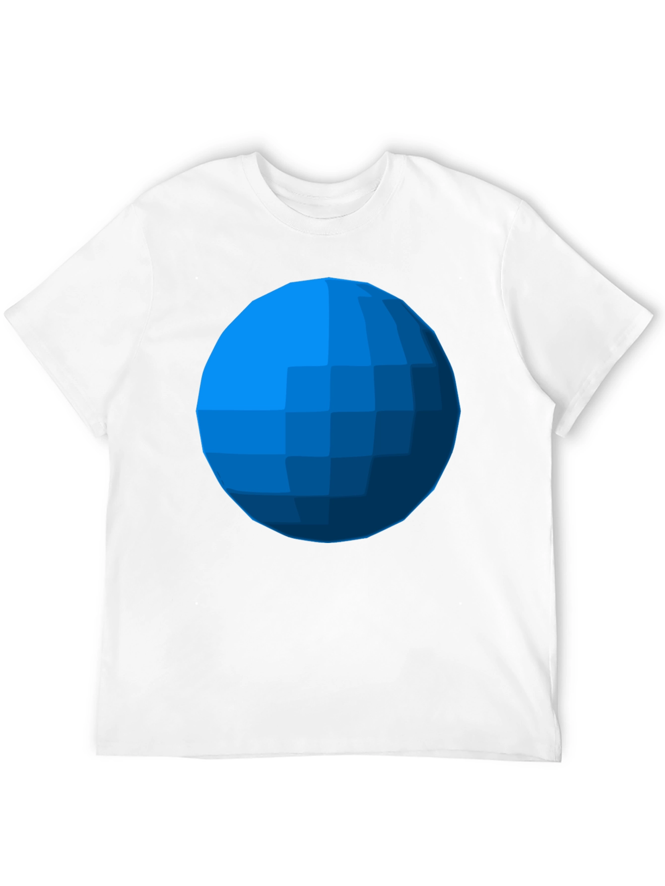 Geometric Blue Sphere T-Shirt - Modern Graphic Tee