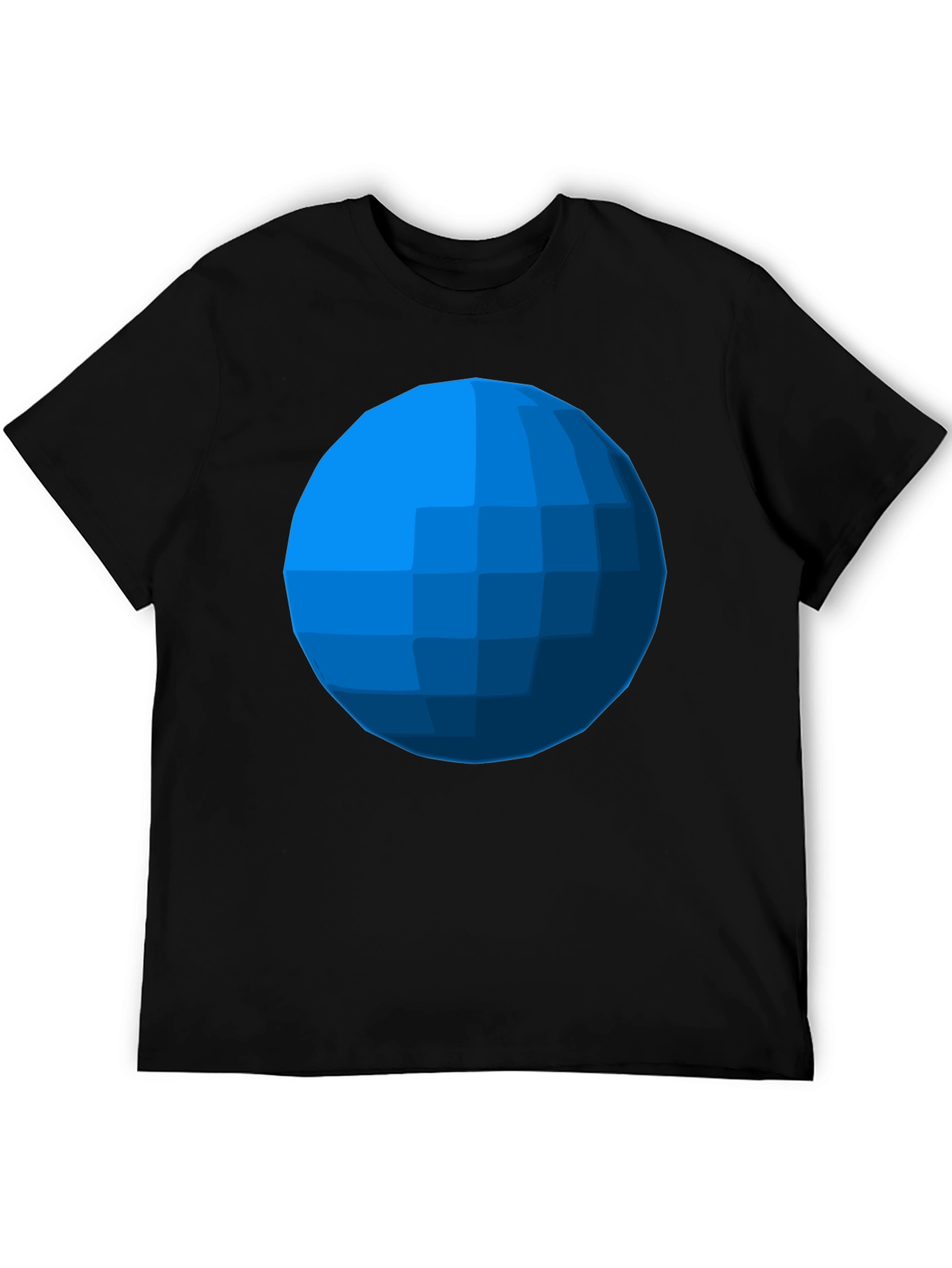 Geometric Blue Sphere T-Shirt - Modern Graphic Tee