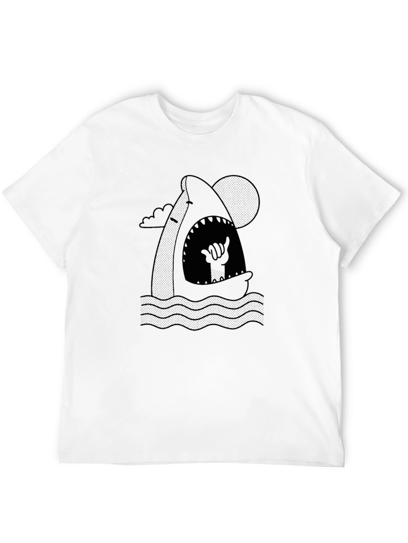 Hang Loose Shark Graphic Tee - Black