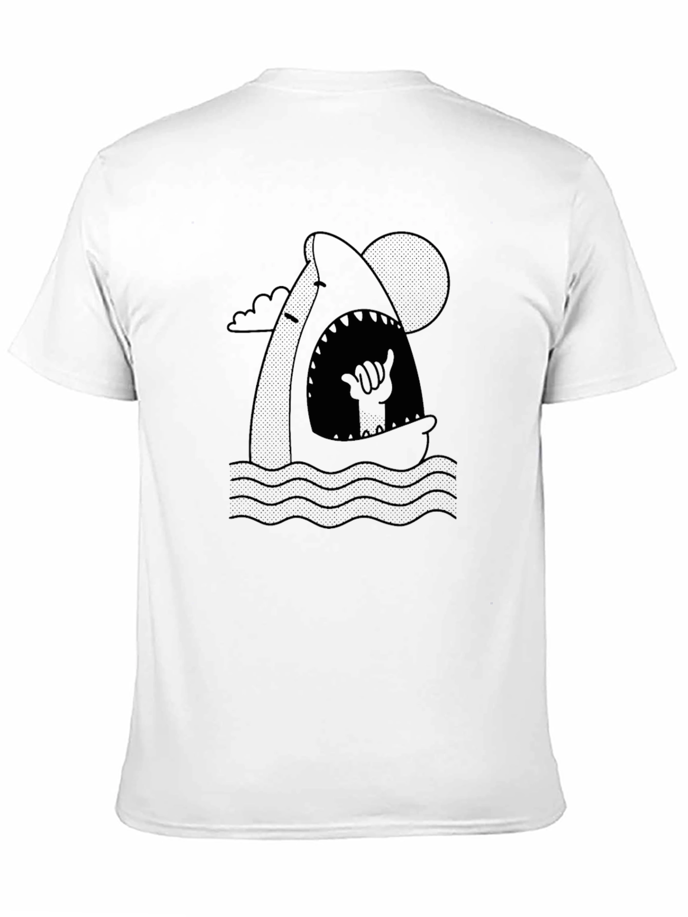 Hang Loose Shark Graphic Tee - Black