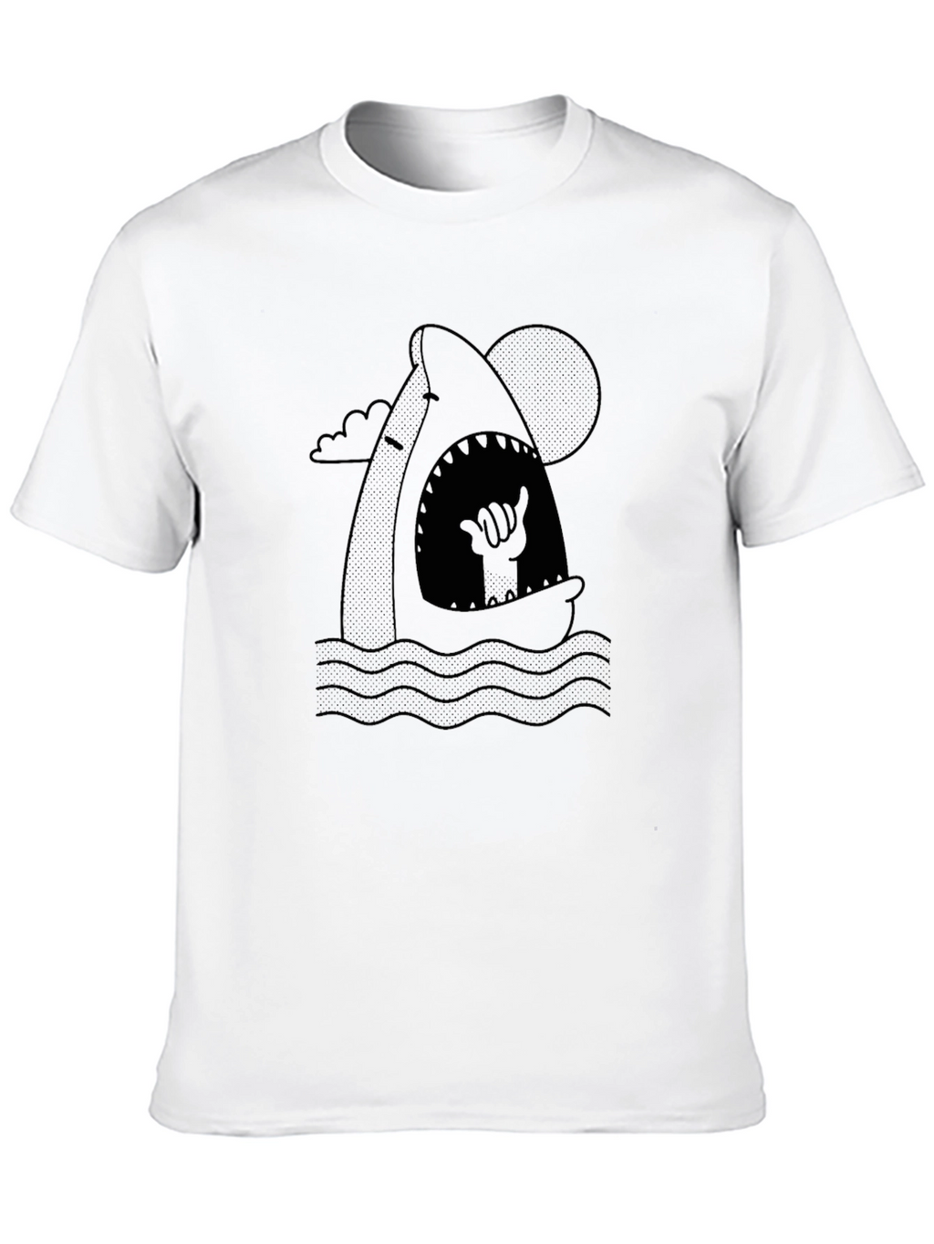 Hang Loose Shark Graphic Tee - Black