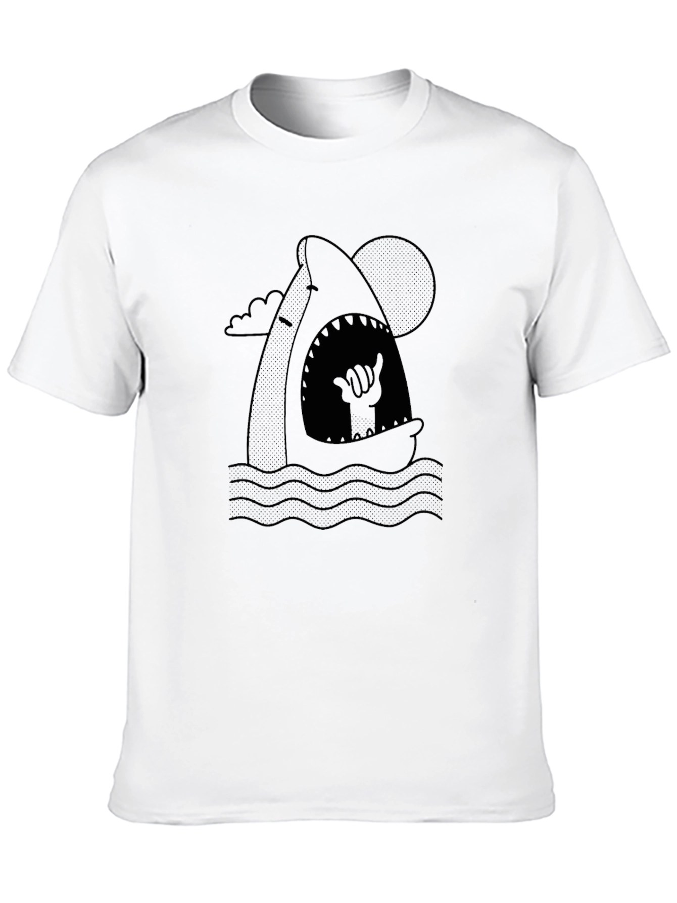 Hang Loose Shark Graphic Tee - Black