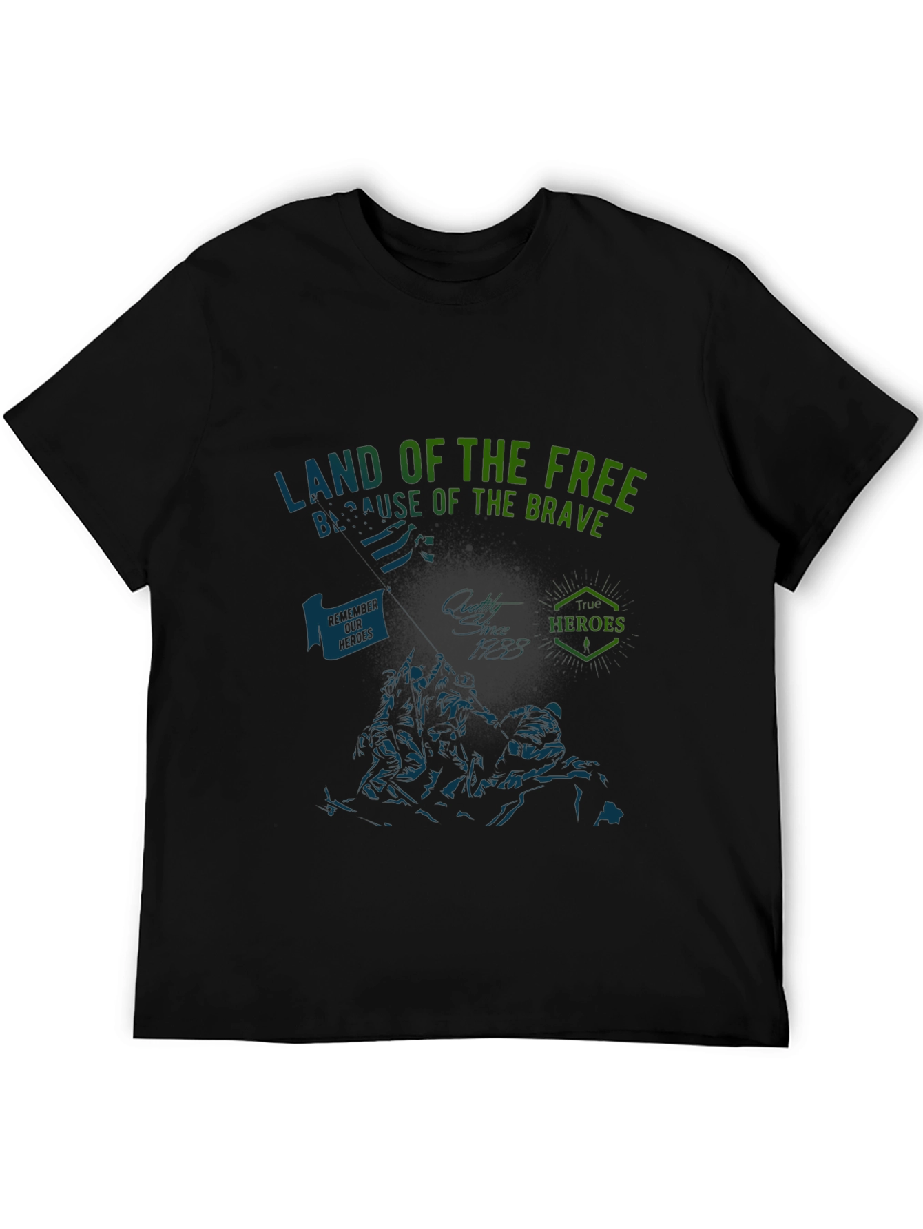 Land of the Free Graphic Tee - Black Patriotic T-Shirt