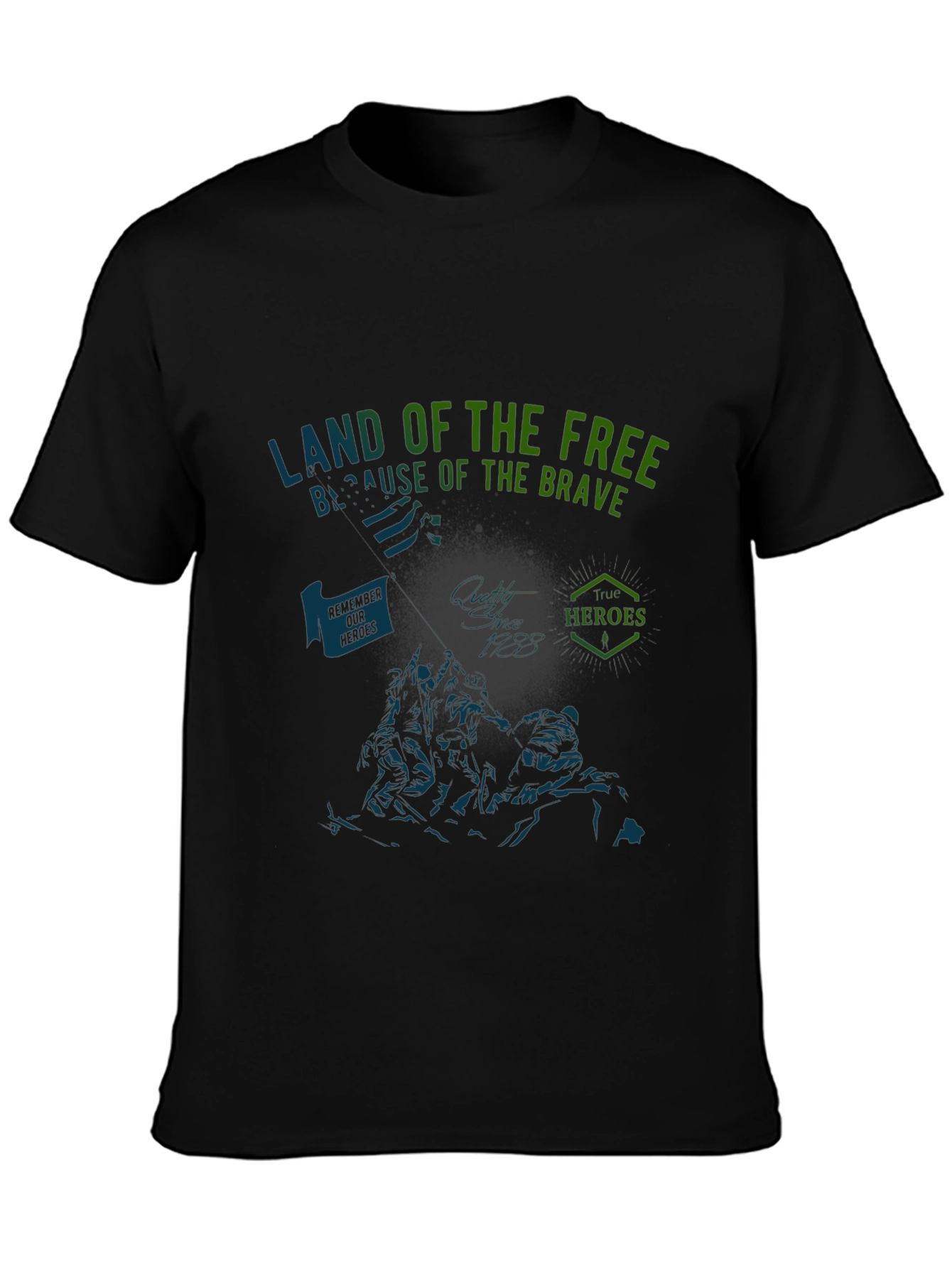 Land of the Free Graphic Tee - Black Patriotic T-Shirt