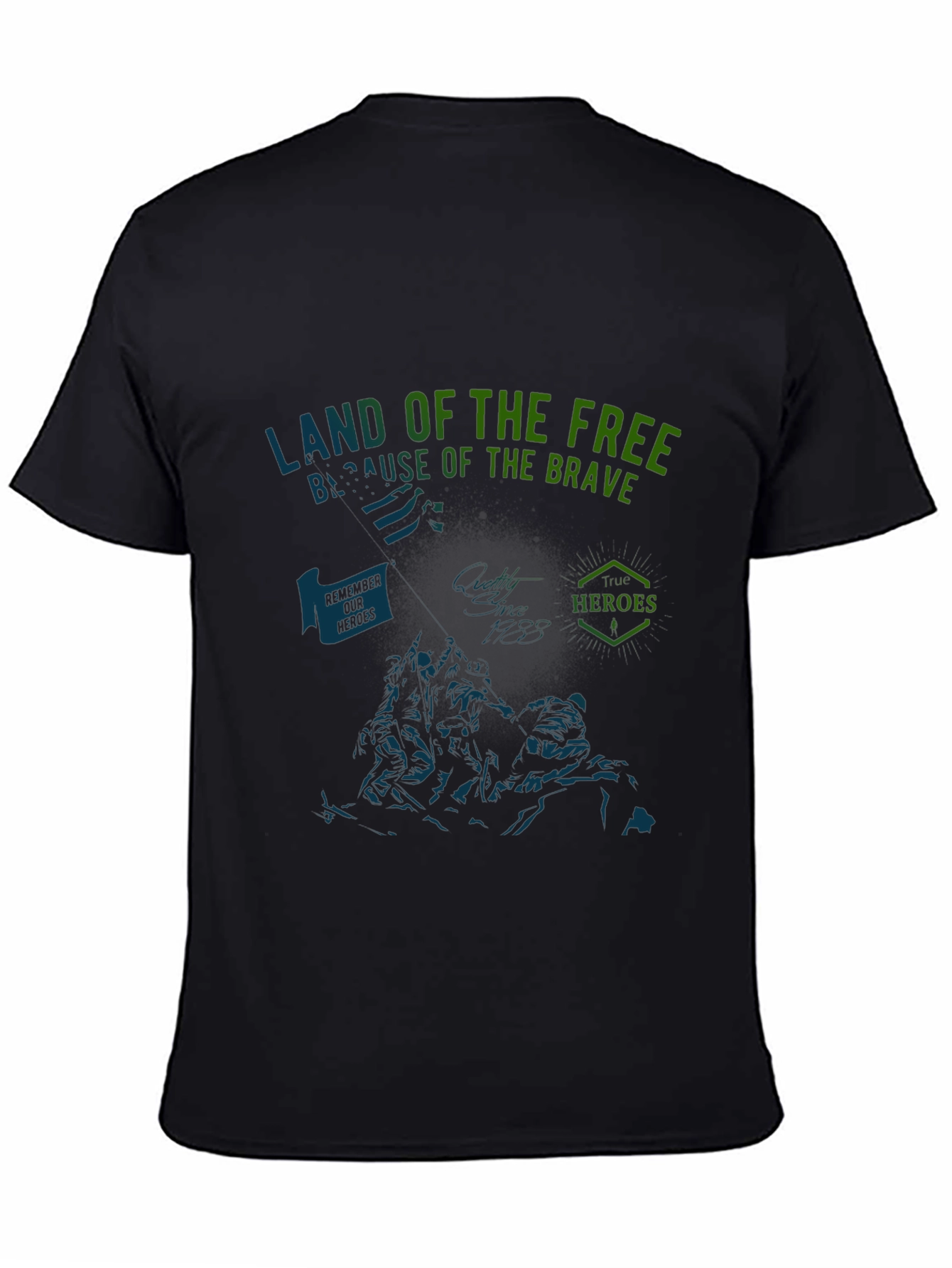 Land of the Free Graphic Tee - Black Patriotic T-Shirt
