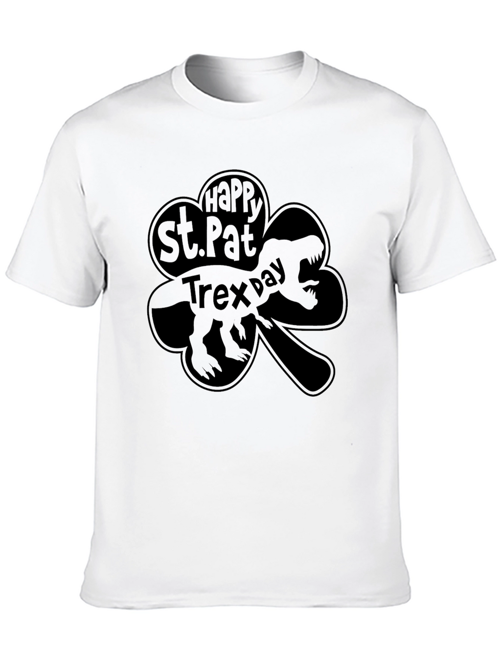 St. Pat-Trex Day Black Graphic T-Shirt