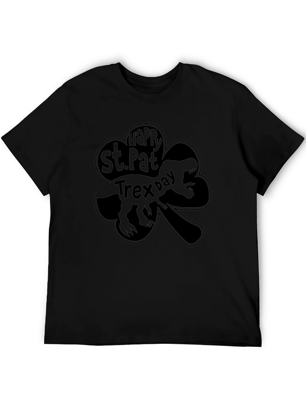 St. Pat-Trex Day Black Graphic T-Shirt