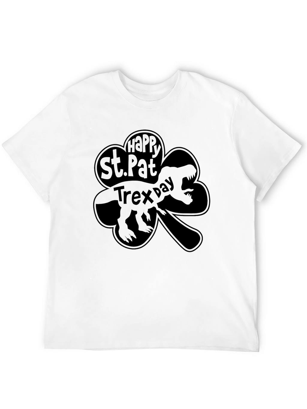 St. Pat-Trex Day Black Graphic T-Shirt