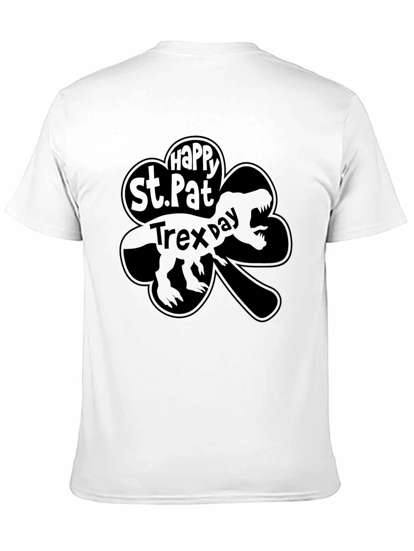 St. Pat-Trex Day Black Graphic T-Shirt