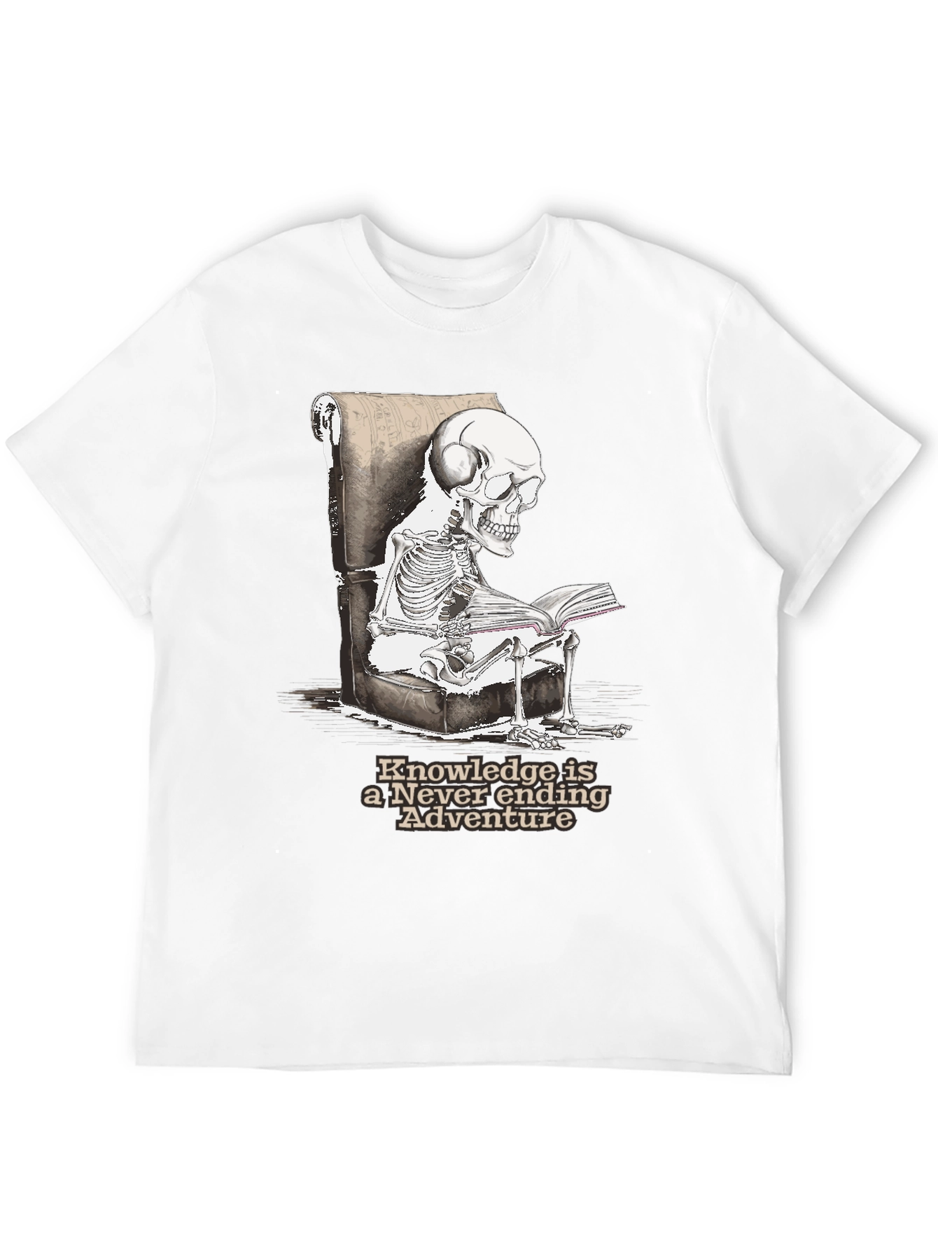Skeleton Reading T-Shirt - Knowledge Adventure Tee