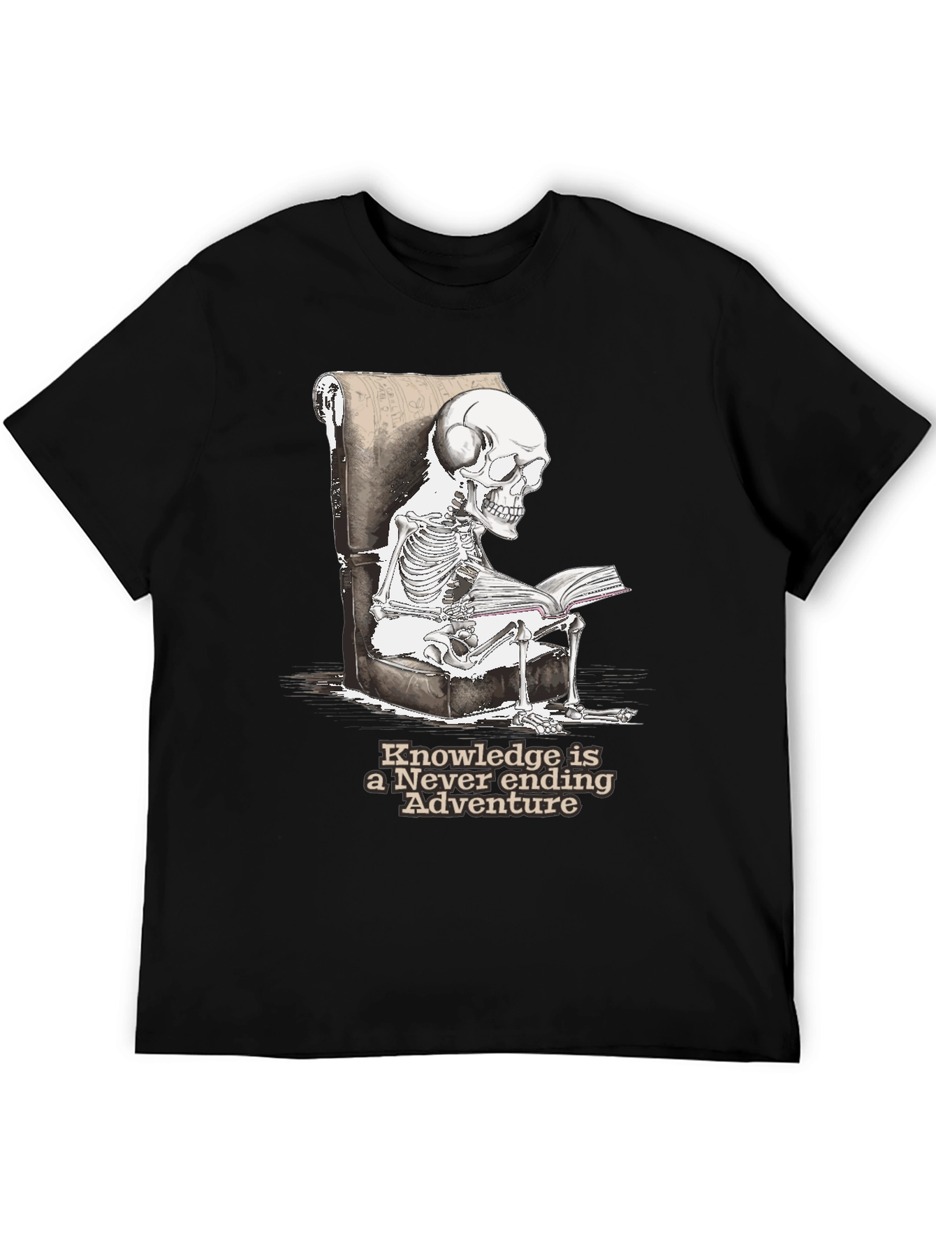 Skeleton Reading T-Shirt - Knowledge Adventure Tee