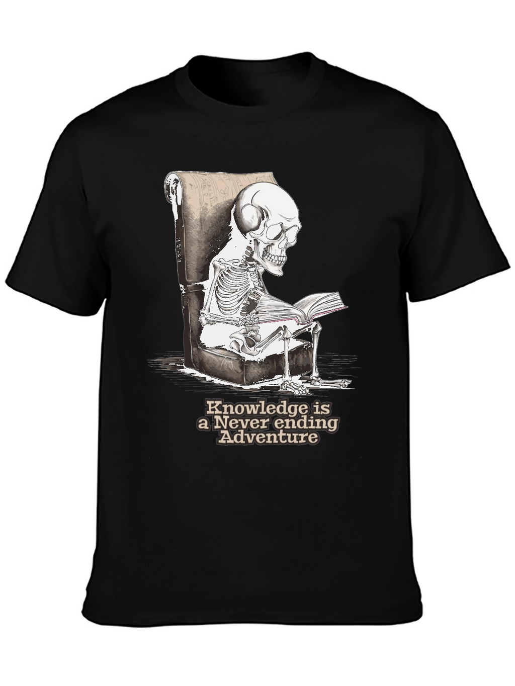 Skeleton Reading T-Shirt - Knowledge Adventure Tee