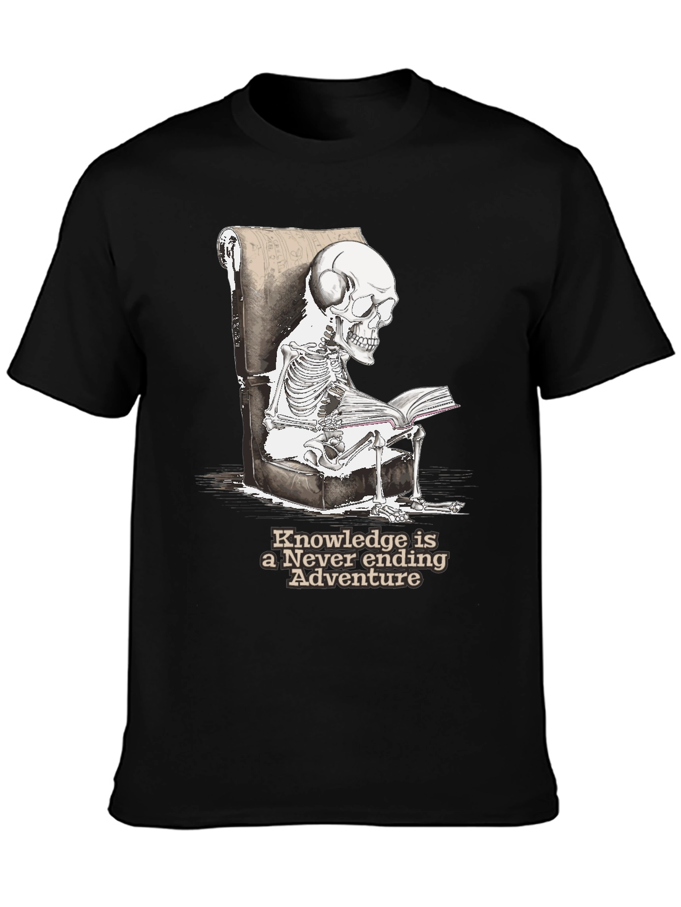 Skeleton Reading T-Shirt - Knowledge Adventure Tee