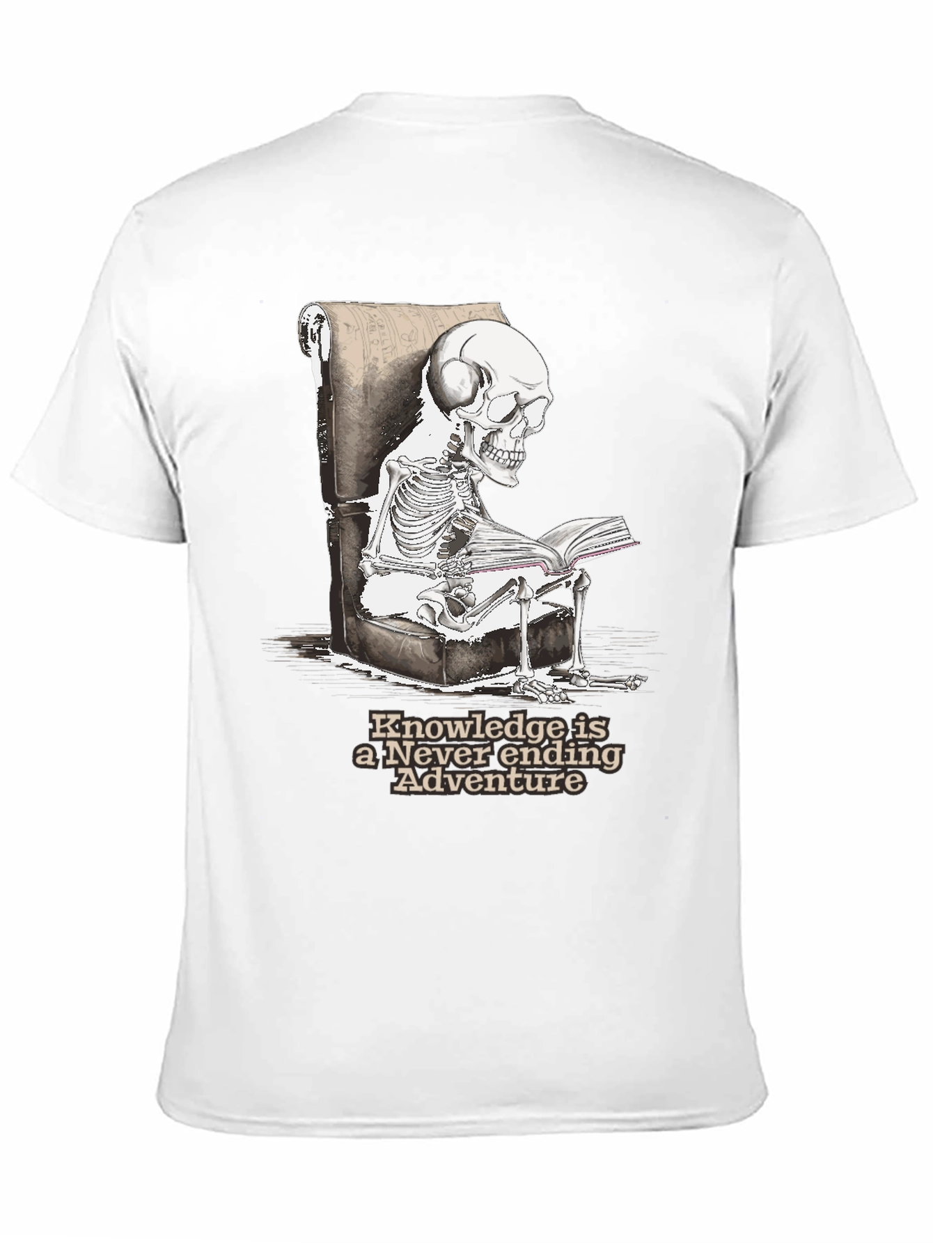 Skeleton Reading T-Shirt - Knowledge Adventure Tee