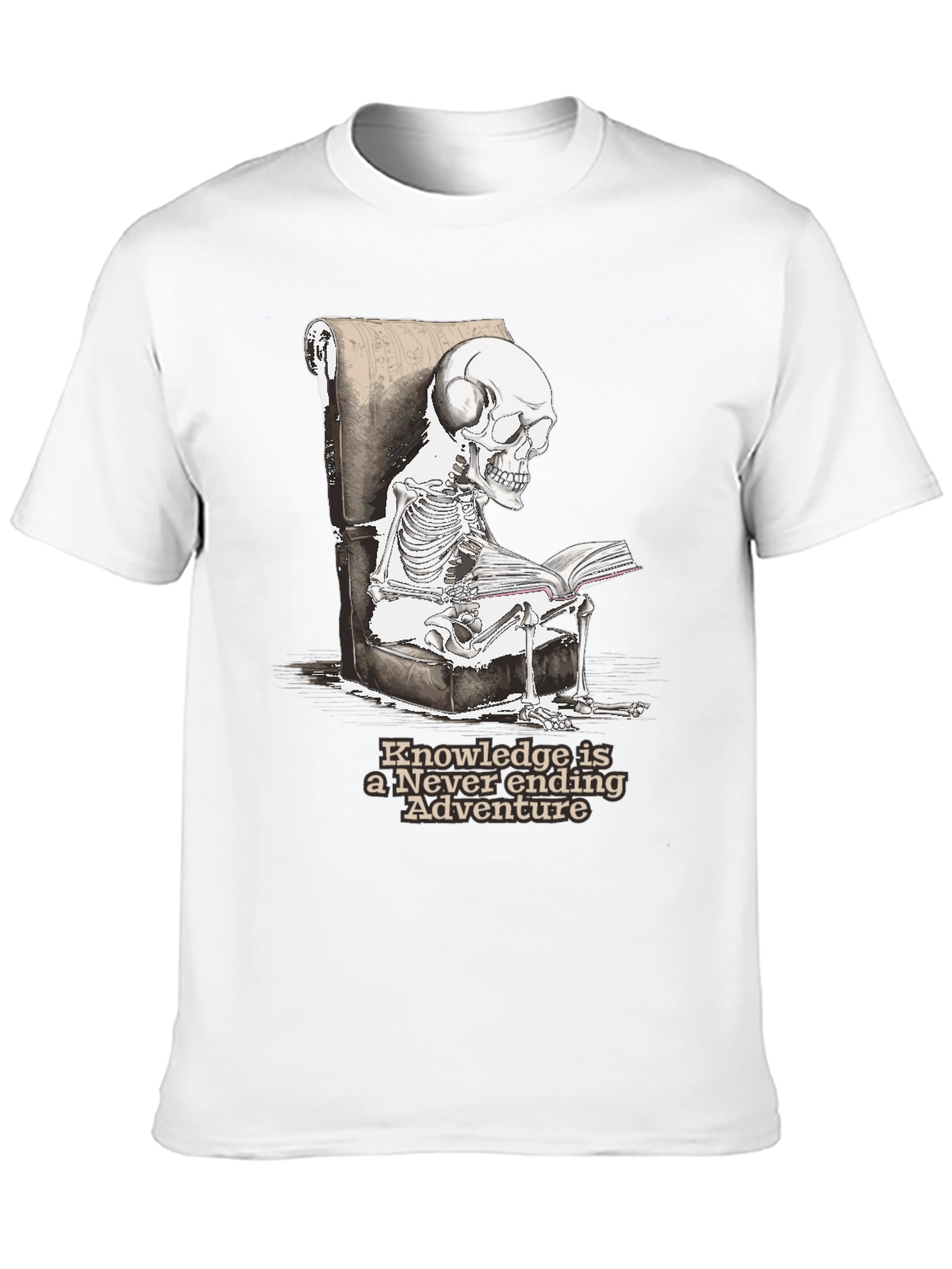 Skeleton Reading T-Shirt - Knowledge Adventure Tee