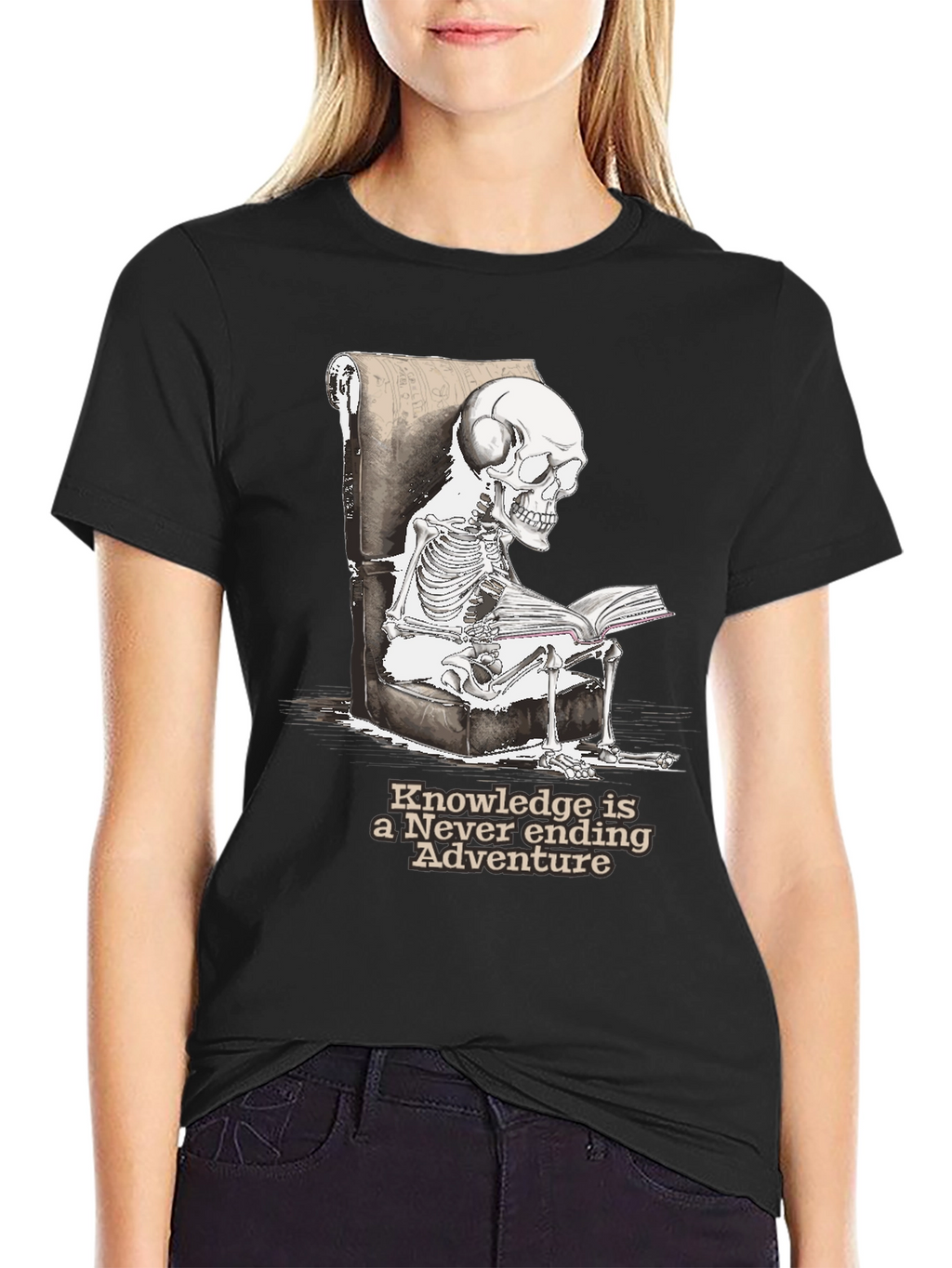 Skeleton Reading T-Shirt - Knowledge Adventure Tee