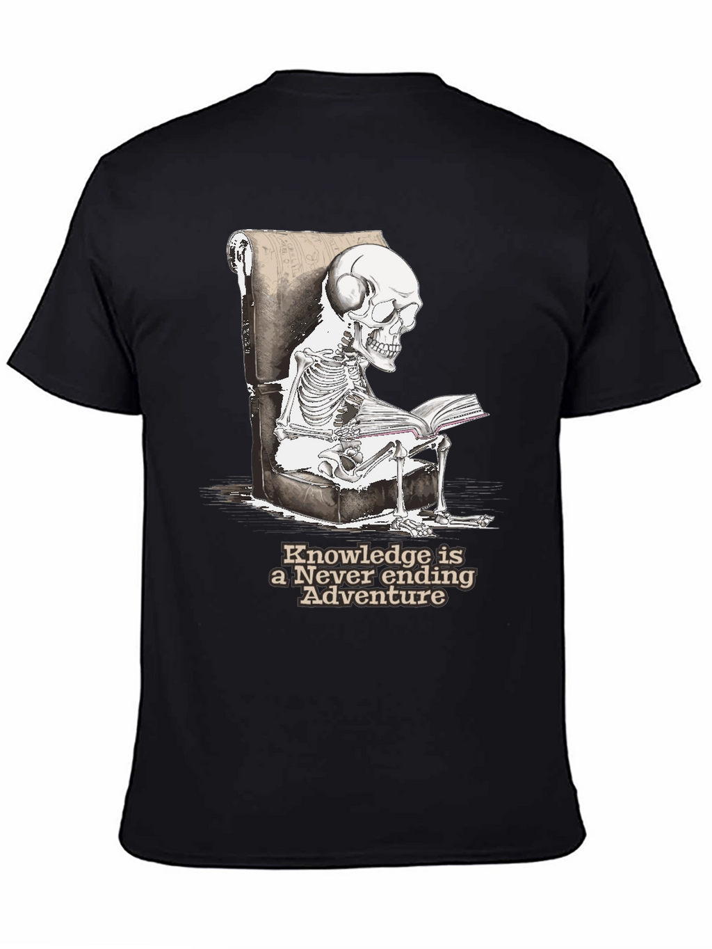 Skeleton Reading T-Shirt - Knowledge Adventure Tee