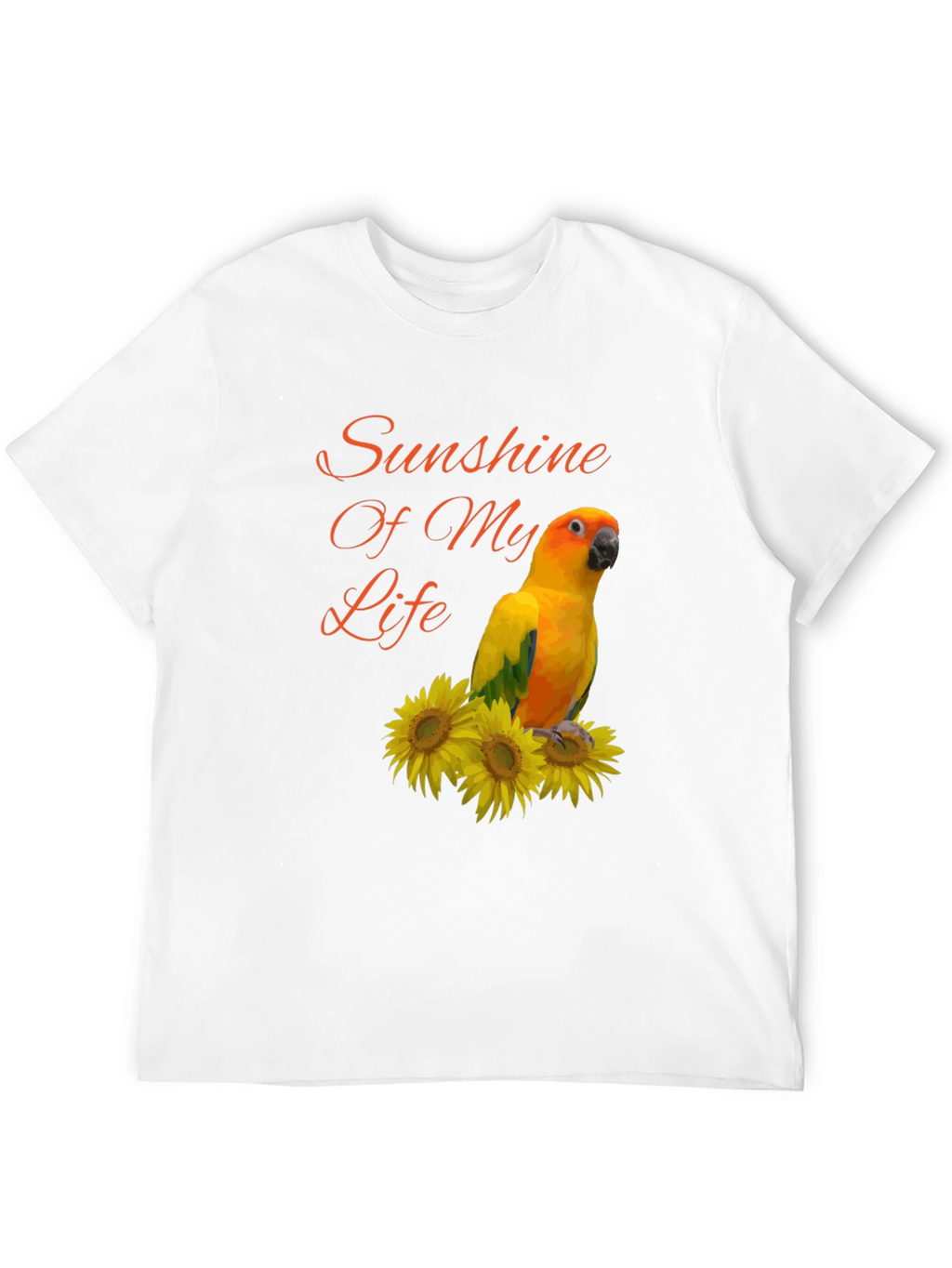 Sunshine Parrot Graphic Tee - Unisex Black T-Shirt