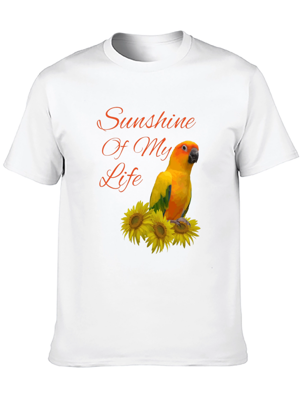 Sunshine Parrot Graphic Tee - Unisex Black T-Shirt