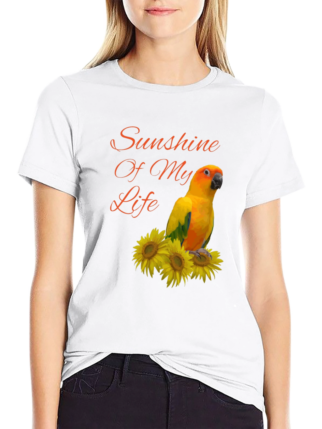 Sunshine Parrot Graphic Tee - Unisex Black T-Shirt