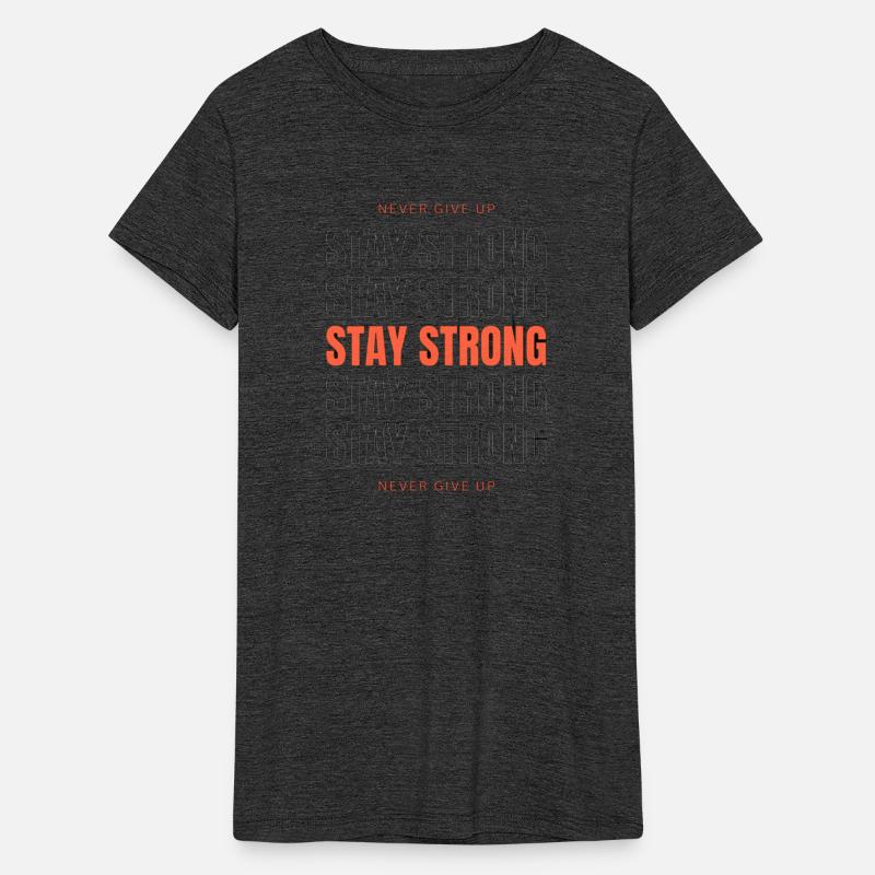 Orange and White Simple Stay Strong
