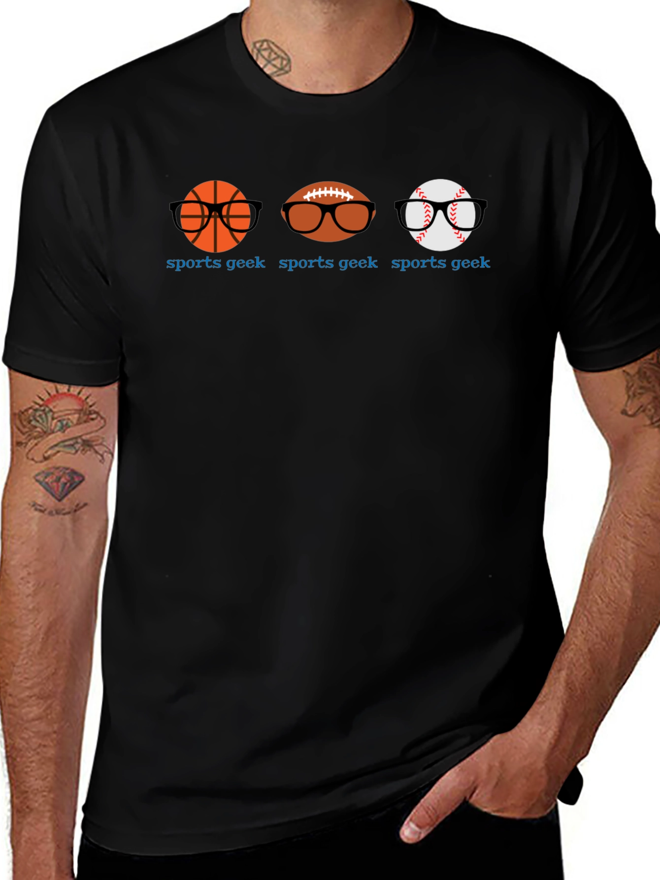 Sports Geek T-Shirt: Basketball Football Baseball Tee