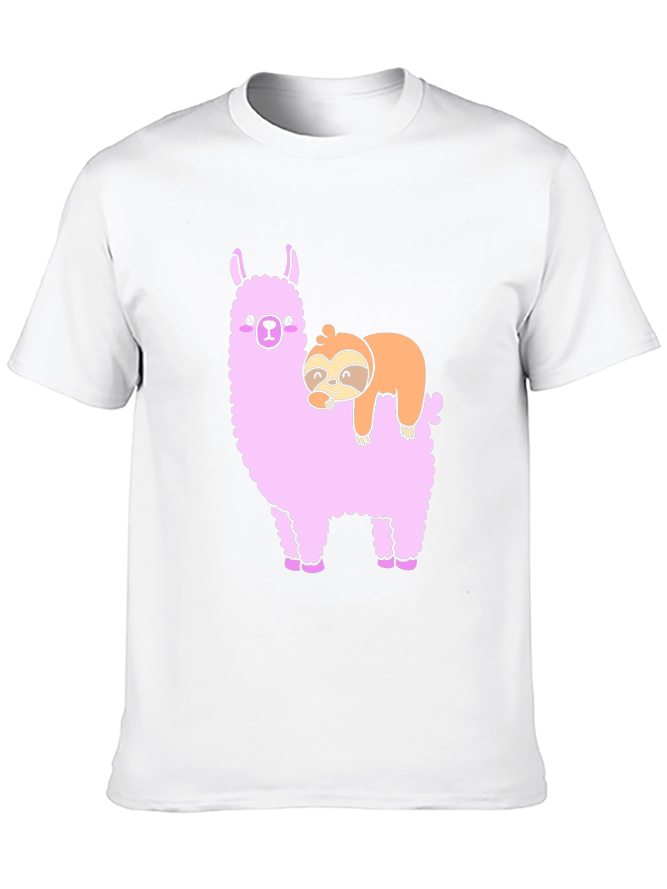 Llama Sloth Black T-Shirt