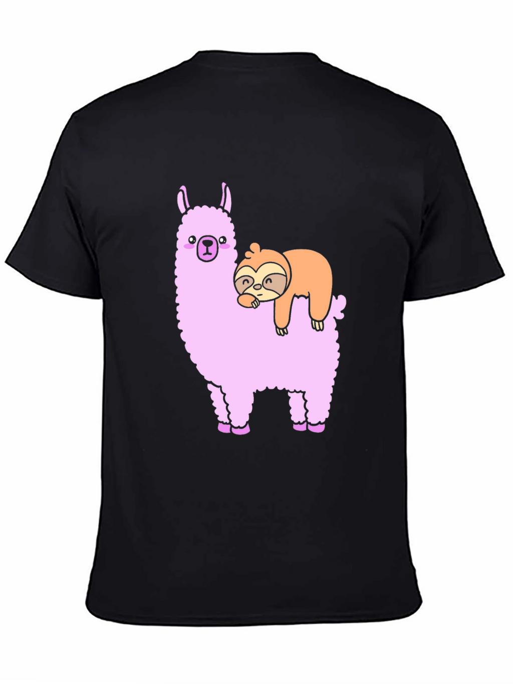 Llama Sloth Black T-Shirt