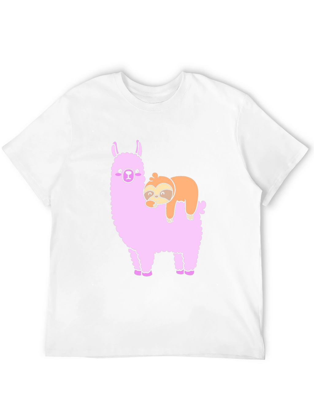 Llama Sloth Black T-Shirt