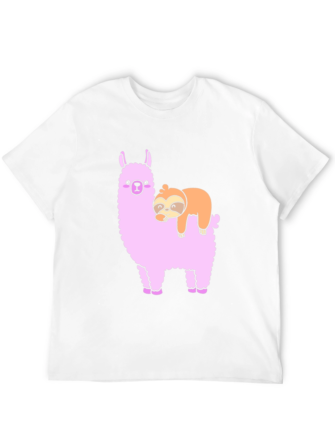 Llama Sloth Black T-Shirt