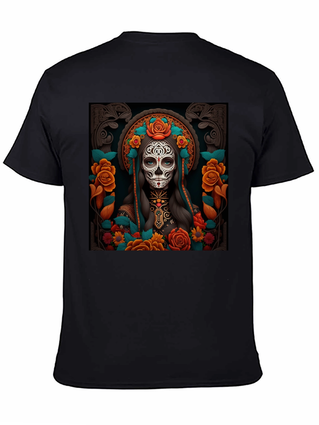Day of the Dead T-Shirt - Sugar Skull Floral Design