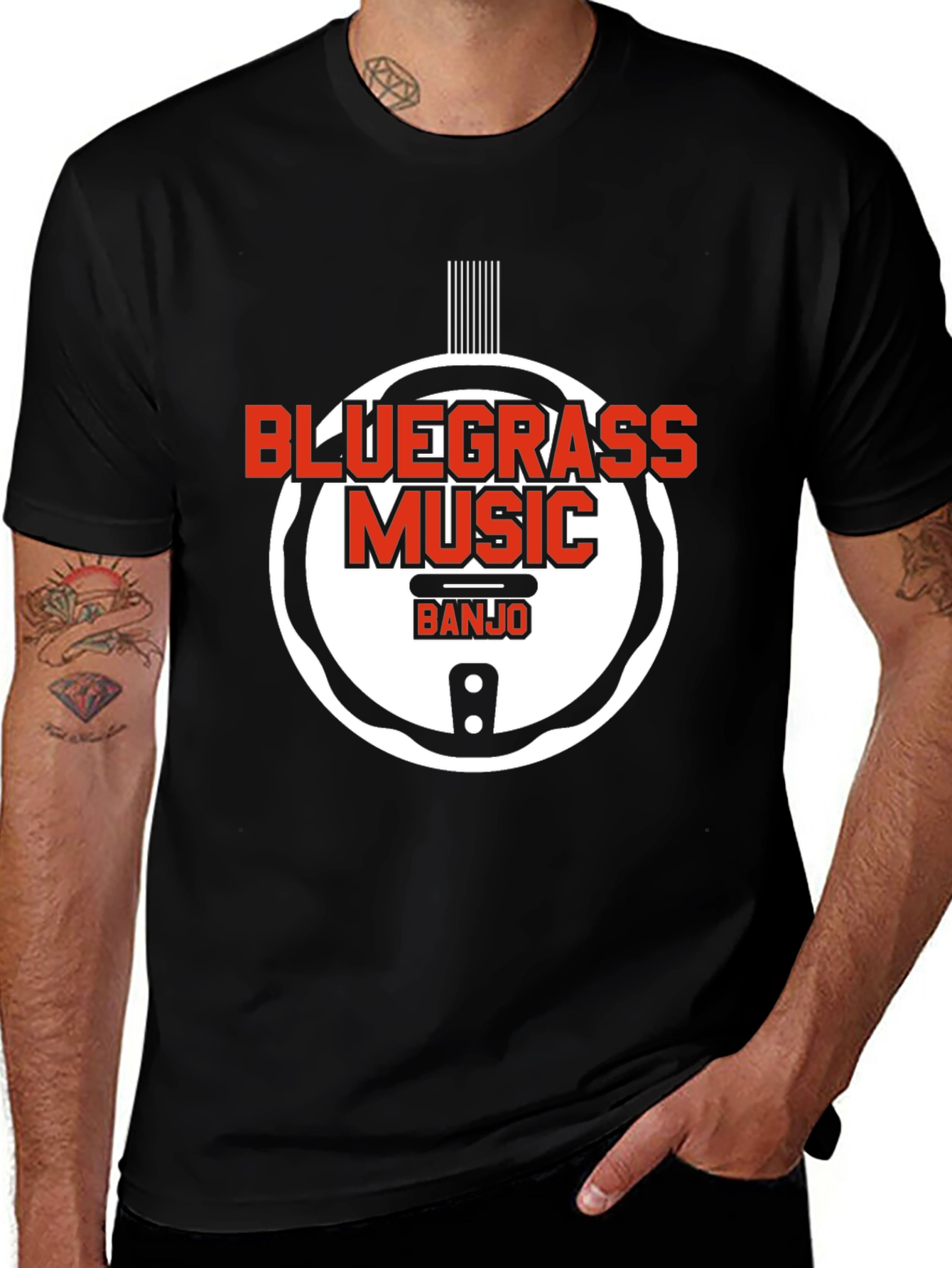 Bluegrass Music Banjo Graphic T-Shirt