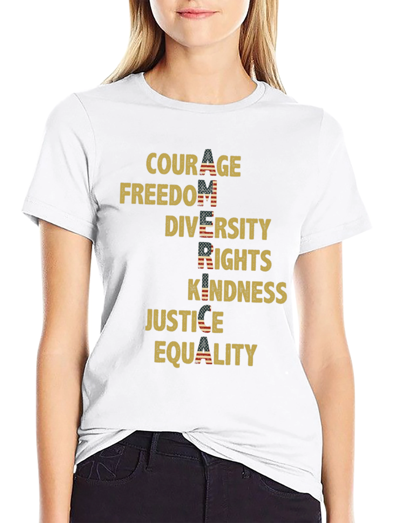Patriotic Values Graphic T-Shirt