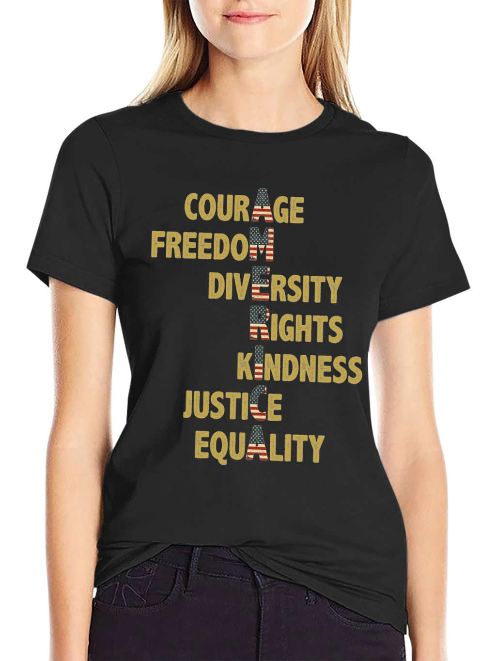 Patriotic Values Graphic T-Shirt