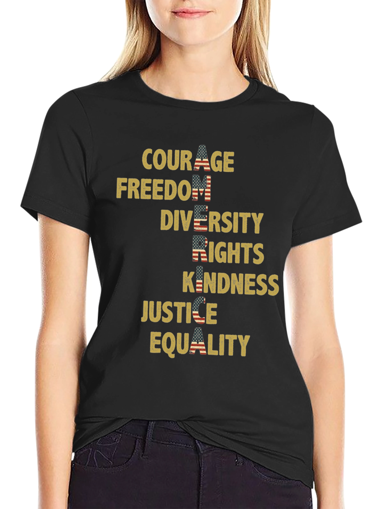 Patriotic Values Graphic T-Shirt