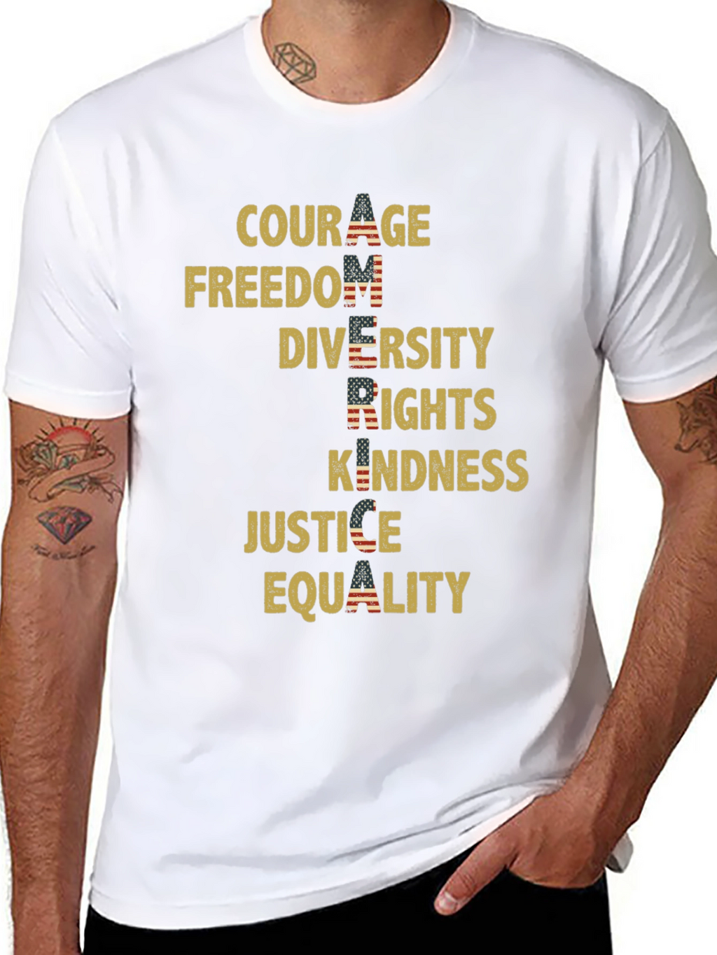 Patriotic Values Graphic T-Shirt
