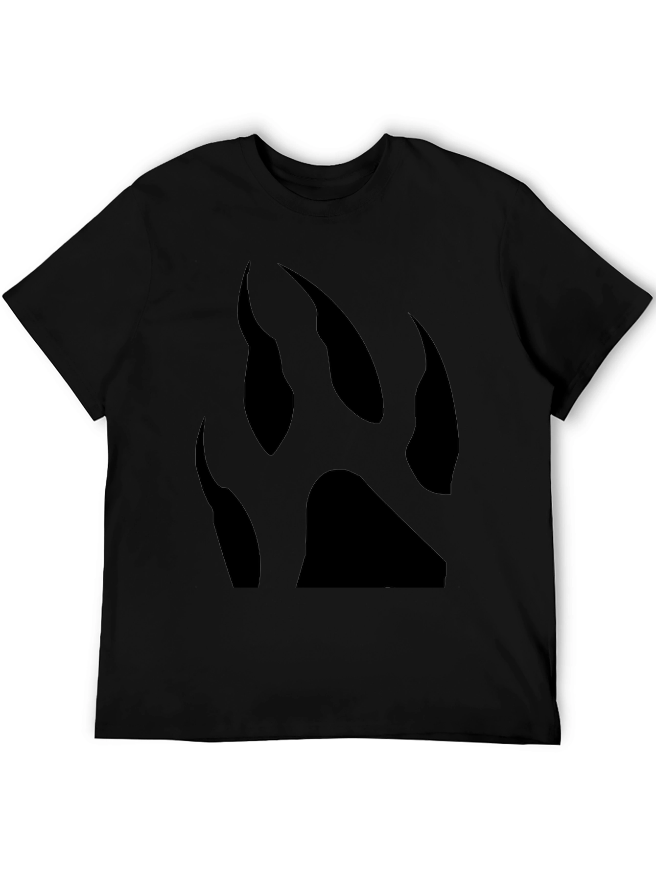 Black T-Shirt with Bear Claw Print