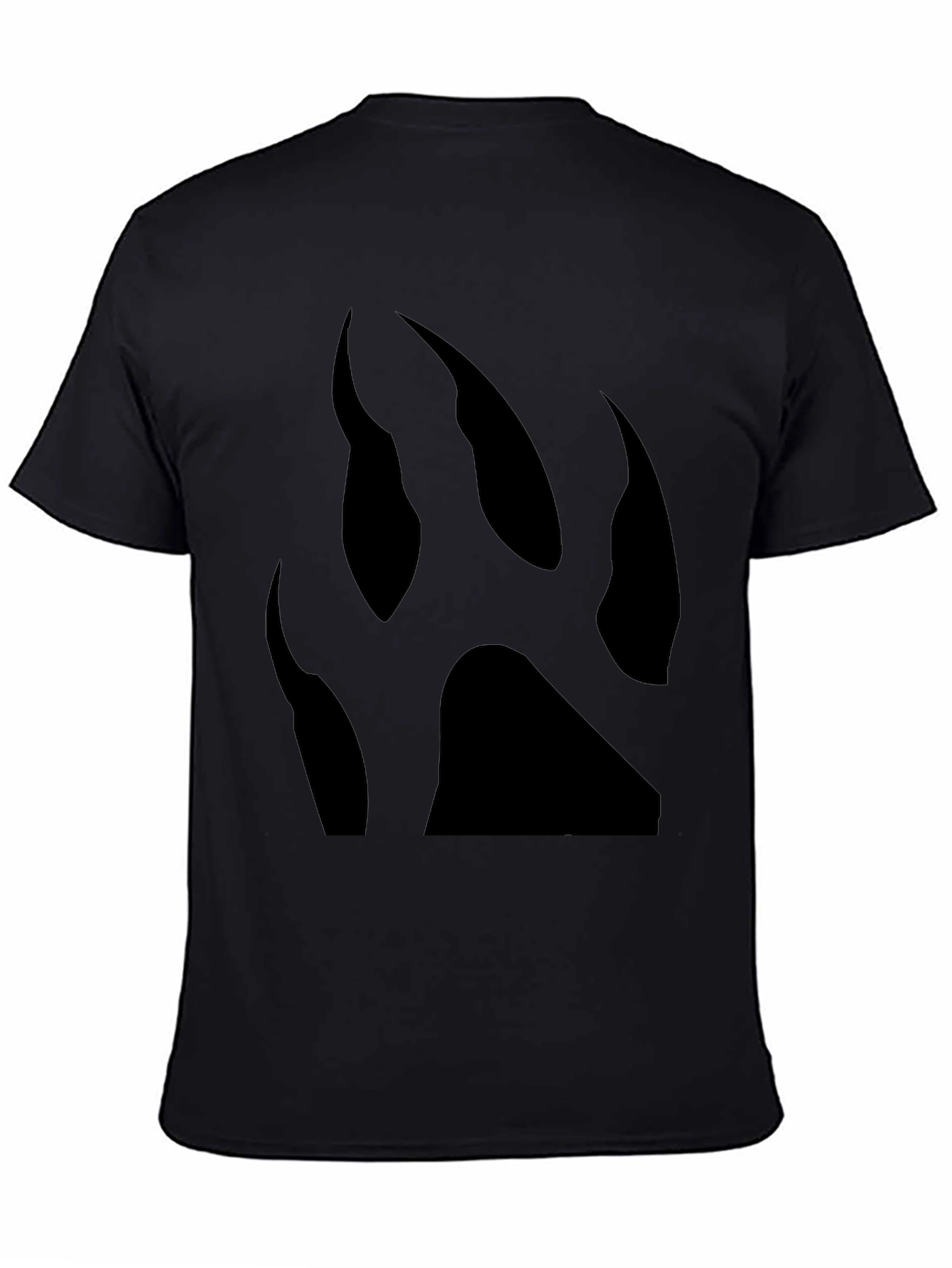Black T-Shirt with Bear Claw Print