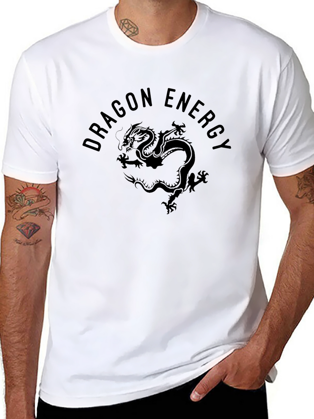 Dragon Energy Graphic Tee - Premium Black T-Shirt