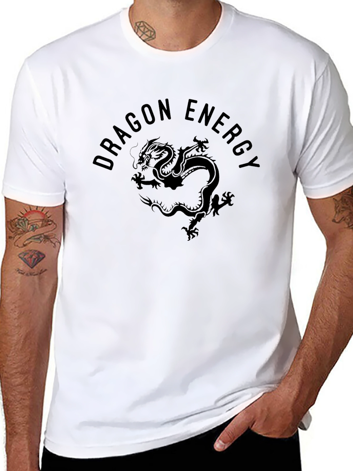 Dragon Energy Graphic Tee - Premium Black T-Shirt