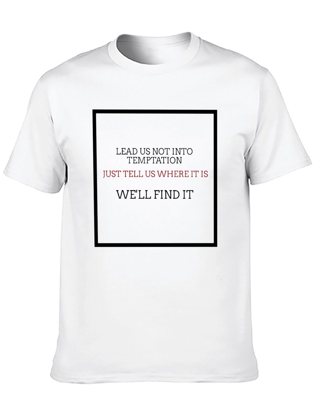 Temptation Quote Graphic Tee - Black