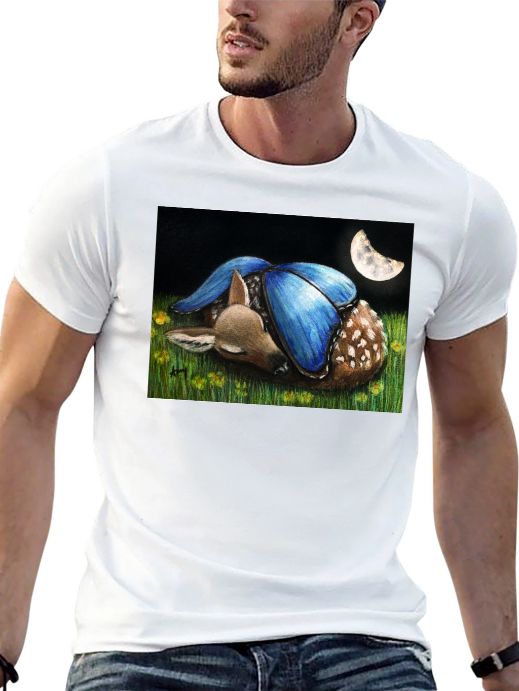Fawn With Butterfly Wings Graphic Tee
