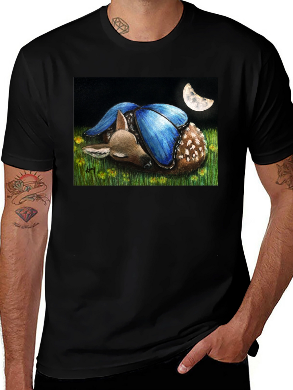 Fawn With Butterfly Wings Graphic Tee