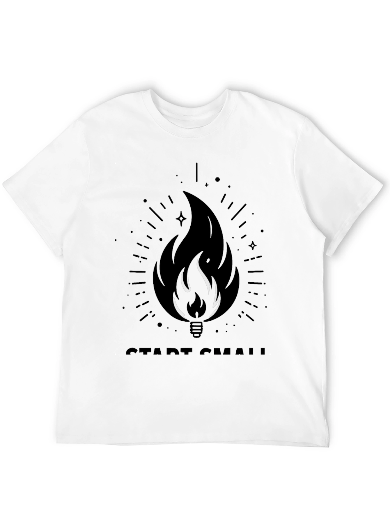 Start Small Flame Graphic Black T-Shirt