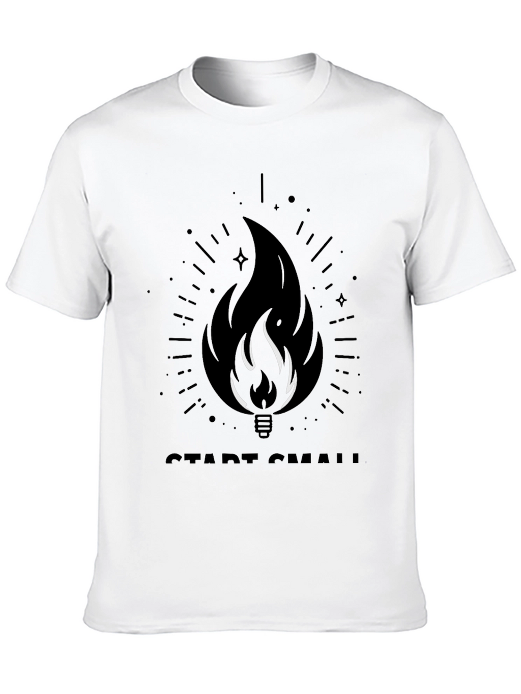 Start Small Flame Graphic Black T-Shirt