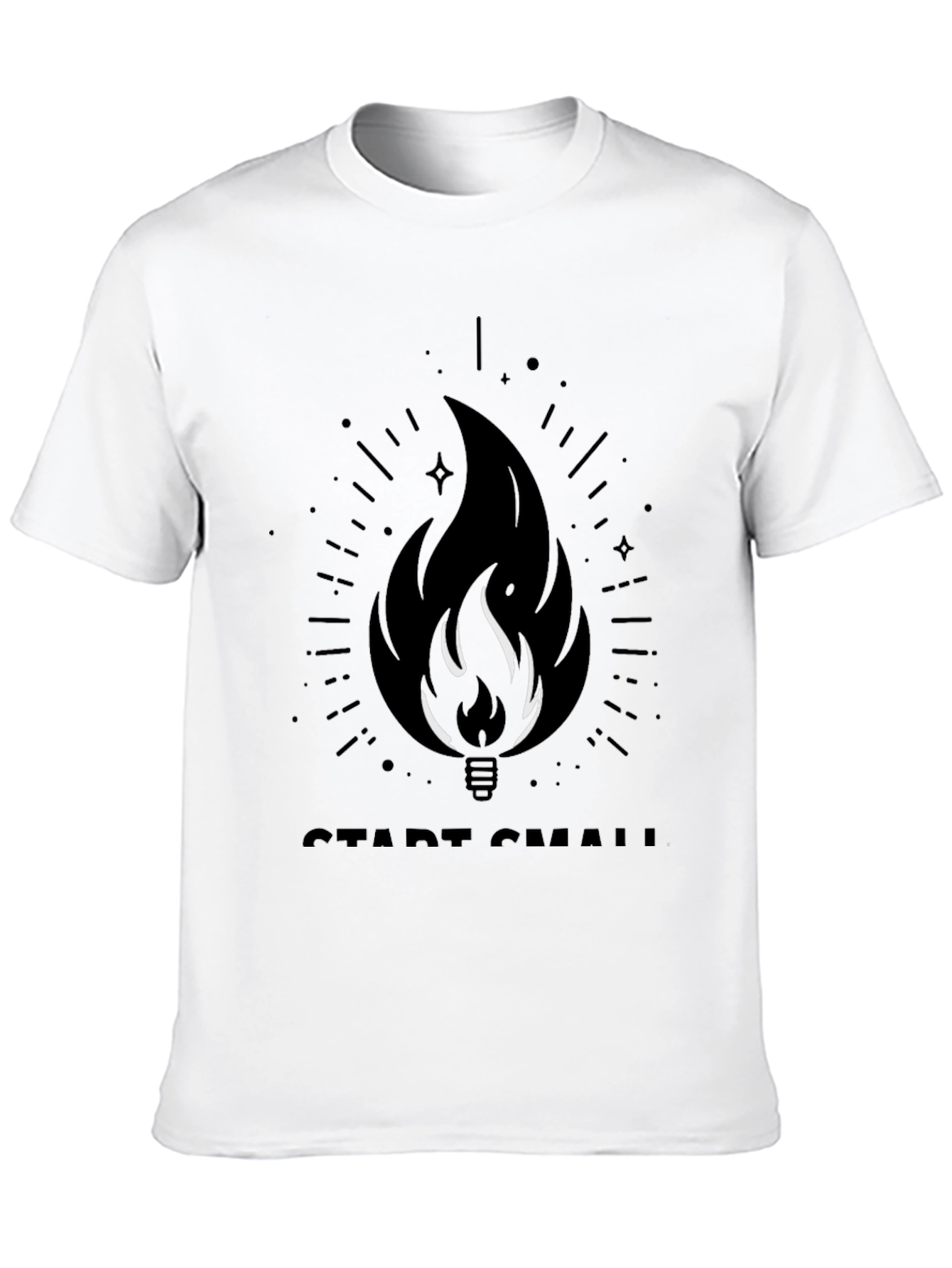 Start Small Flame Graphic Black T-Shirt