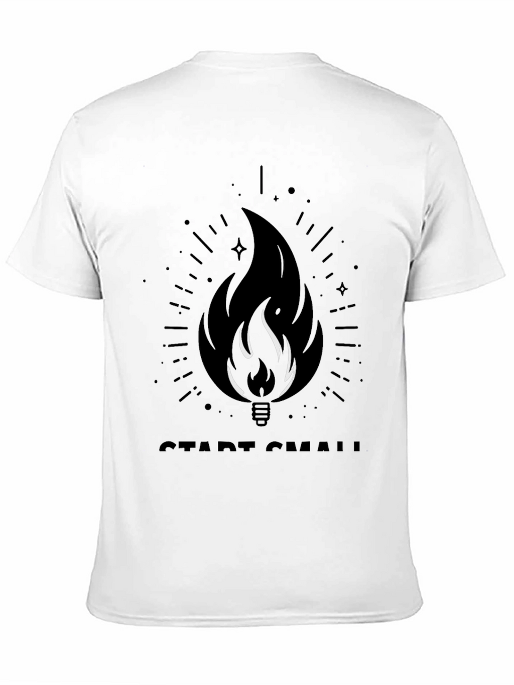 Start Small Flame Graphic Black T-Shirt