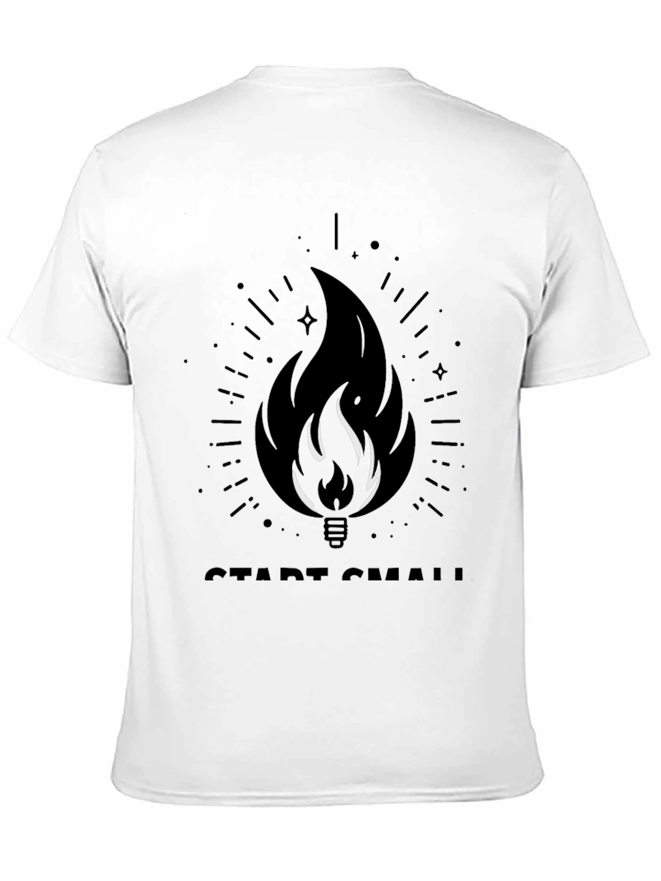 Start Small Flame Graphic Black T-Shirt
