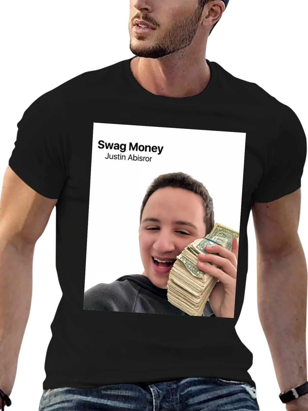Swag Money Justin Abisror Black T-Shirt